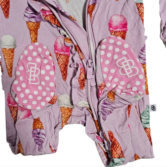 Little Bum Bums Ice Cream Cone Bamboo Footie 6-9m - Picture 4 of 5